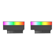 2X ATX 24 Pin auf 90 Grad Adapter 5V 3-Pin ARGB Motherboard Stromversorgungskabel Modular DIY Montagezubehör,Schwarz