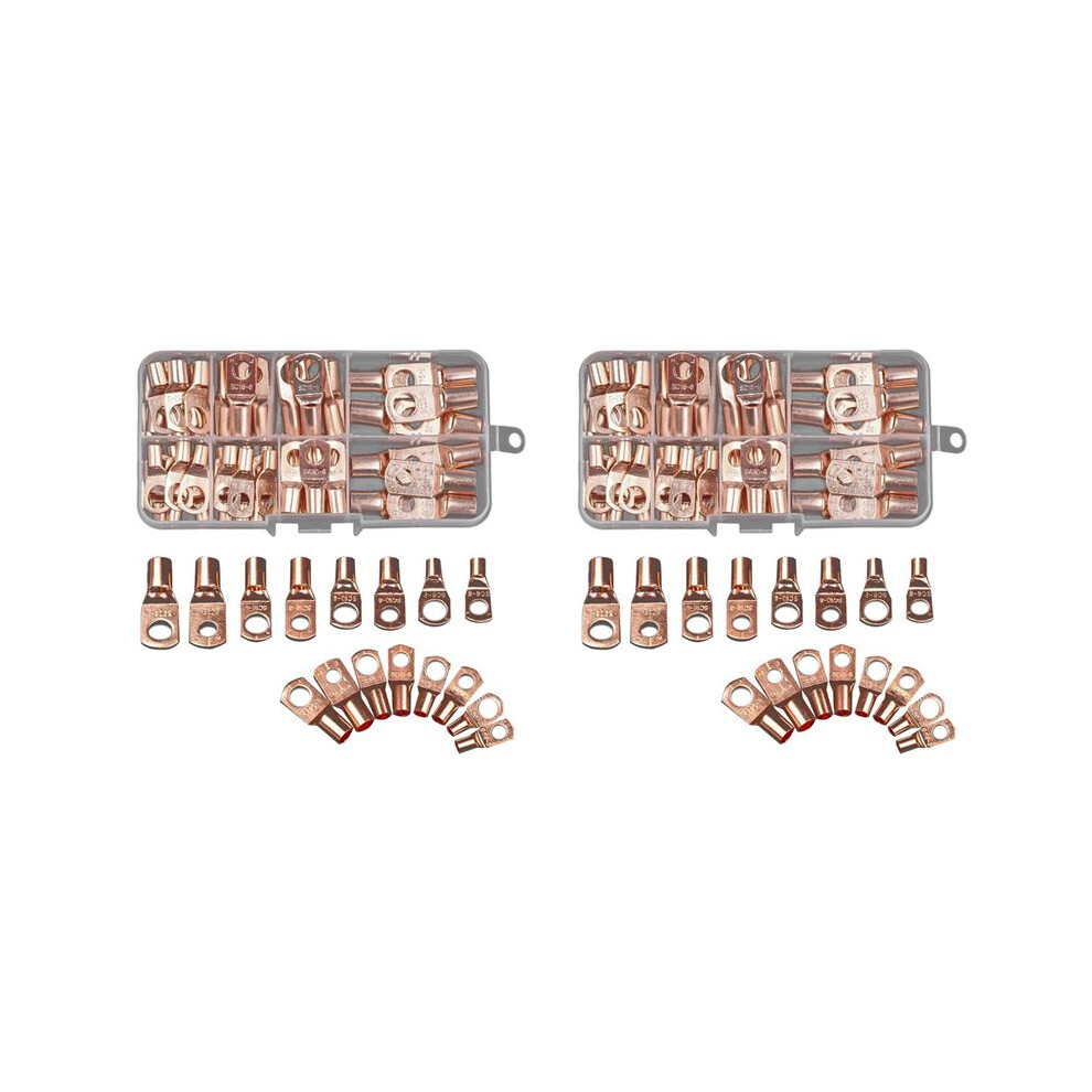 140Pcs Wire Lug Connector Ring Sc6-25 Copper Connectors Bare Cable Electric Crimp Terminal Connector Kit 4711689741899