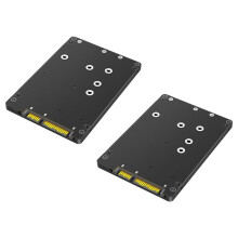 2X 2 i 1 Kombinera M.2 NGFF Key B & MSATA SSD Till 2.5 SATA3-Adapter med SSD-Fodral i Plastkåpa