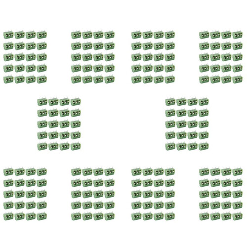 200 St 3-Stift 5 mm Stigning PCB-Monterad Skruvterminalblock AC 250V 8A