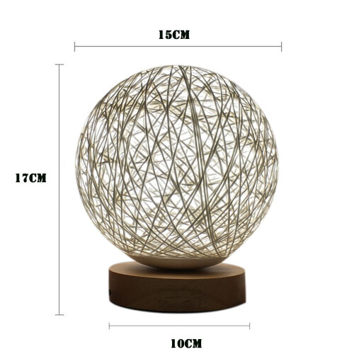 Lampe de chevet LED en rotin, intensité variable, 15 cm 2