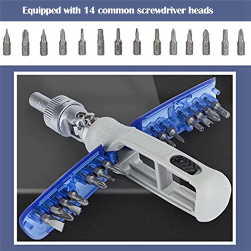 Ratchet Screwdriver 14 in 1 Multifunctional Adjustable Angle Drill Professional Repair Tool Set 2