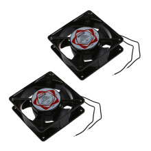 2X CA 220-240V 0.14A 120mm x 120mm Metal PC CPU ventilateur de refroidissement de l'ordinateur noir