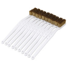 SODIAL(R)10 pezzi 6.9 "lungo Spazzola Setola Filo in ottone maniglia plastica Bianco