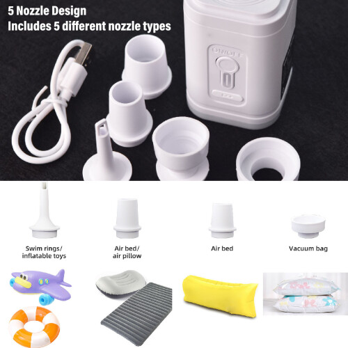 Tragbare Luftpumpe 1200 mAh, 5 Type-C-Düsen 2