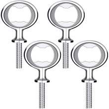 Flesopener Blank DIY Bierflesopener Rvs Platte Flesopener Inserts Schroefdraad Bieropener 4Pc Zilver