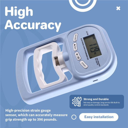 396Lbs/180Kg JX-180 Digital Hand Dynamometer Grip Strength Tester with LCD Screen for Forearm Training 2