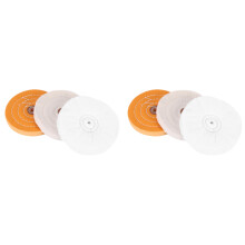 Jeu de roues de polissage miroir 6 pièces 6 pouces Roue en coton pour outils de meuleuse d'établi avec trou d'arbre de 1/2 pouce