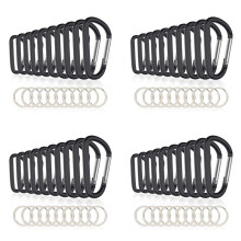40PCS 3Inch/8CM Aluminum Carabiner Clips,Premium Durable D-Ring Caribeaner with Keyring for Home RV Camping Fishing