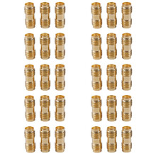 30X Gold RF Connector SMA Female to SMA Female for Two Way Radio SMA-F to SMA-F Antenna Adapter