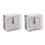 2Pcs Portable Cute  Cartoon Multi-Function Table Clocks（White） 1
