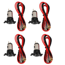 4X Universal 12V-24V 120W Car Female Cigarette Lighter Power Socket Outlet Adapter Plug with Closing Cap (Black)