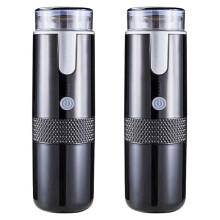 2X CafetièRe ÉLectronique Machine à Expresso Rechargeable Café de Voiture Portable Faire Du Café Moulu et Expresso Camping