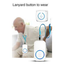 Wireless Call Device for Elderly People, Personal Alarm, Remote Control Doorbell Watch White