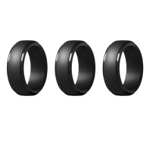 3pièces 8mm Populaire Camouflage Noir Hommes Silicone Anneaux Cool Femmes Anneau de Mariage En Caoutchouc Environnemental Anneau de Sport 10
