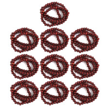 10X Bracelet de Chaine de Priere en Bois de 108 Pcs de Bouddha Bouddhiste Mala Violet-Rouge