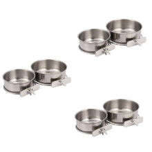 Paquet 6 Tasses pour Perroquets Bird avec Pince pour Bols une Eau en Acier Inoxydable pour Aliments pour Cockatiel,Conure,