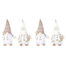 Set di 4 Gnomi di Natale, Figurine di Gnomi di Natale Illuminati, Decorazioni Natalizie nel Peluche di Elfi - Gnomi per Le Vacanze Invernali