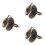 3X 1x Retro Metall Ring Fingerring Ringe Schwarz Kaffeetasse Einstellbar 1