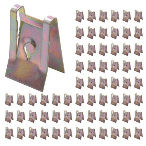 500pcs Bronze Tone Spring Metal Car Door Panel Spire Screw U-Type Clips