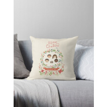 ASPORIC New Girl Christmas Card Throw Pillow Covers 1Pack Farmhouse Home Decor Pillow Covers Sofa