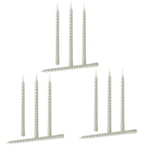 Set mit 12 eleganten Spitzkerzen, Metallic-Finish, Sojawachs