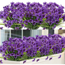20-Piece UV-Resistant Artificial Violet Flowers, Blue