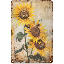 Vintage lila levendula fém fali tábla 30x20 cm