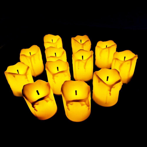 12er-Pack LED-Teelichter mit flackernder Flamme