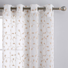 White sheer curtains grommet top 2 panels 52" x 63"