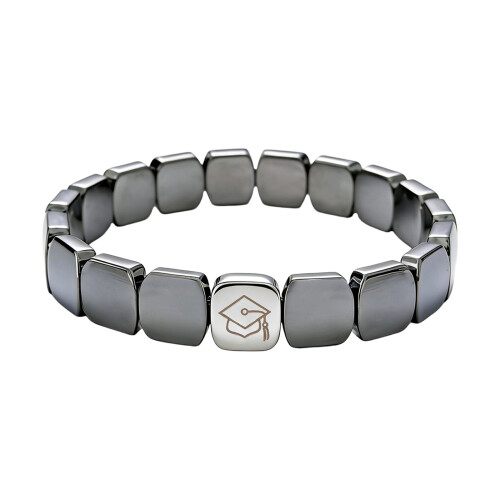 Classical 2026 Grad Year Stretch Wrist Band Hematite-Silver