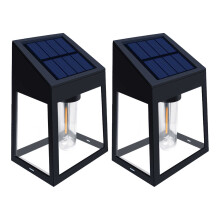 Lot de 2 lampes solaires murales extérieures à éclairage vers le haut et vers le bas