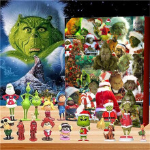 Calendário do Advento de Natal do Grinch com 24 figuras