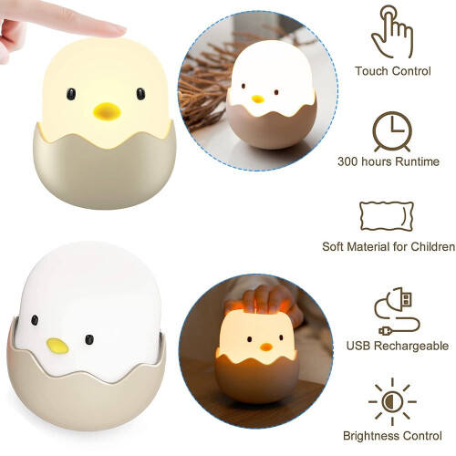 Chick-Shaped Night Light with Touch Control – Warm &