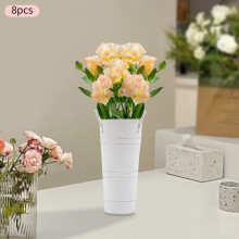 Conjunto de 8 vasos de flores de chão em metal branco
