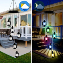 Solar-Windspiel mit Licht – Bunte LED-Drehleuchte für den Außenbereich