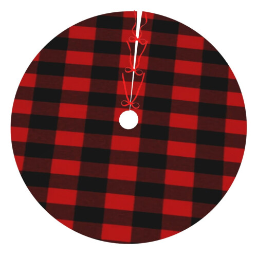 Geruite kerstboomrok van polyester, 91 cm (36 inch).