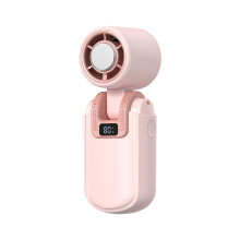 Multifunktionaler tragbarer Hand-Tischventilator, 2400 mAh,-Rosa
