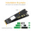 2X Ny Version M.2 (NGFF) Key B+M to Key M Adapter för PCI-E Bus SSD Stöder 2242/2260/2280 Typ M.2 Key M SSD Dimension 4