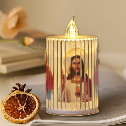 Vela de oración LED sin llama, funciona con pilas, 10,8 cm 1