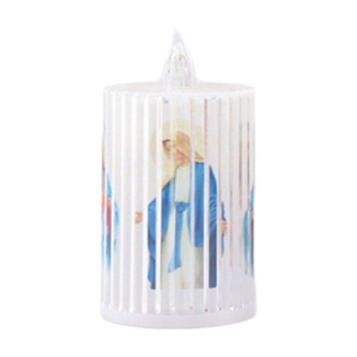 Vela de oración LED sin llama, funciona con pilas, 10,8 cm 2
