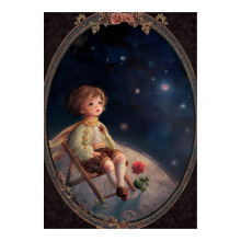 Pittura Diamante DIY il Piccolo Principe e La Decorazione Della Camera da Letto Della Pittura Murale del Diamante del Cerchio Completo di Strass Rosa