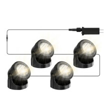 Luci Subacquee per Laghetti con Timer, Luci per Fontane A LED Sommergibili Bianco Caldo 3200K con Spina USA Impermeabile e Luce Calda