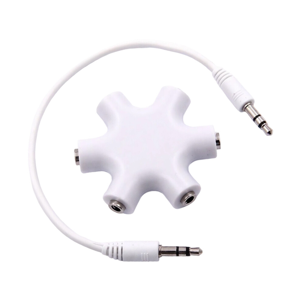Portable Multiple Device Music Splitter Plugs Play- White 7627001428416