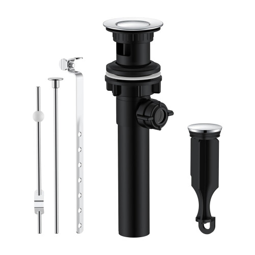 Bath Sink Popup Drain System Lift Rod Mechanism Drain Overflows