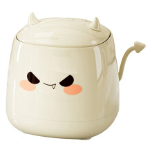 Lot de 1, Petite Poubelle de Bureau avec Couvercle à Ouverture par Pression, en Forme de Petit Diable Mignon, pour Bureau, Chambre ou Salon A