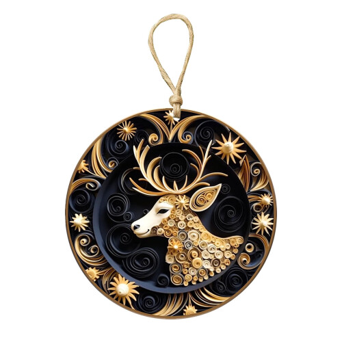 Christmas Tree Pendant Decoration Blue Acrylic 3.1 in 1