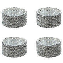 4X Wedding Bridal Stretchy 8 Row Rhinestone Bracelet Bangle 28 mm