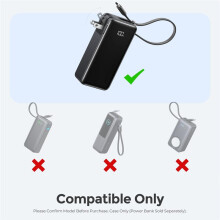 SIKAI CASE Siliconen Hoesje voor Power Bank 10000mAh PD 30W Draagbare Power Bank Valbestendige Beschermhoes Grijs
