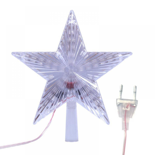 LED Star Tree Topper 22cm Clear Acrylic 2